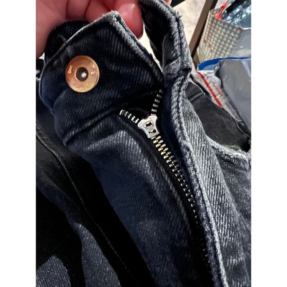 Pilcro by Anthropologie The Vintage Straight Jeans Distressed Black High Rise - Picture 9 of 9